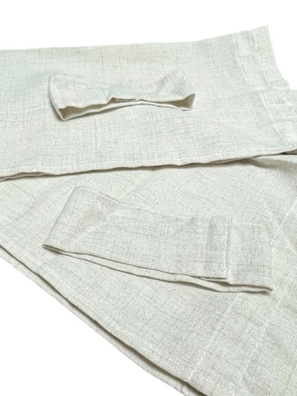 DUKIYO French Door Curtains 25x40 Ivory Linen Look Set of 2